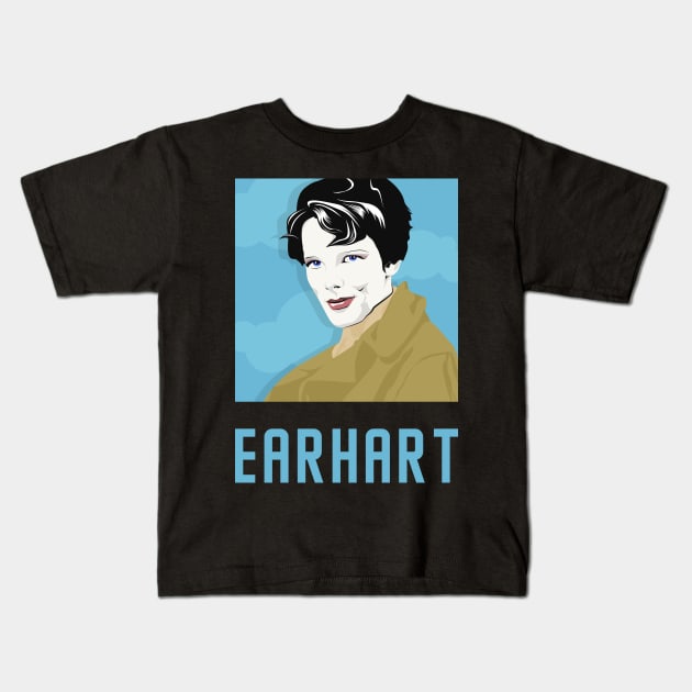 EARHART - "Queen of Science" Amelia Earhart Kids T-Shirt by PinnacleOfDecadence